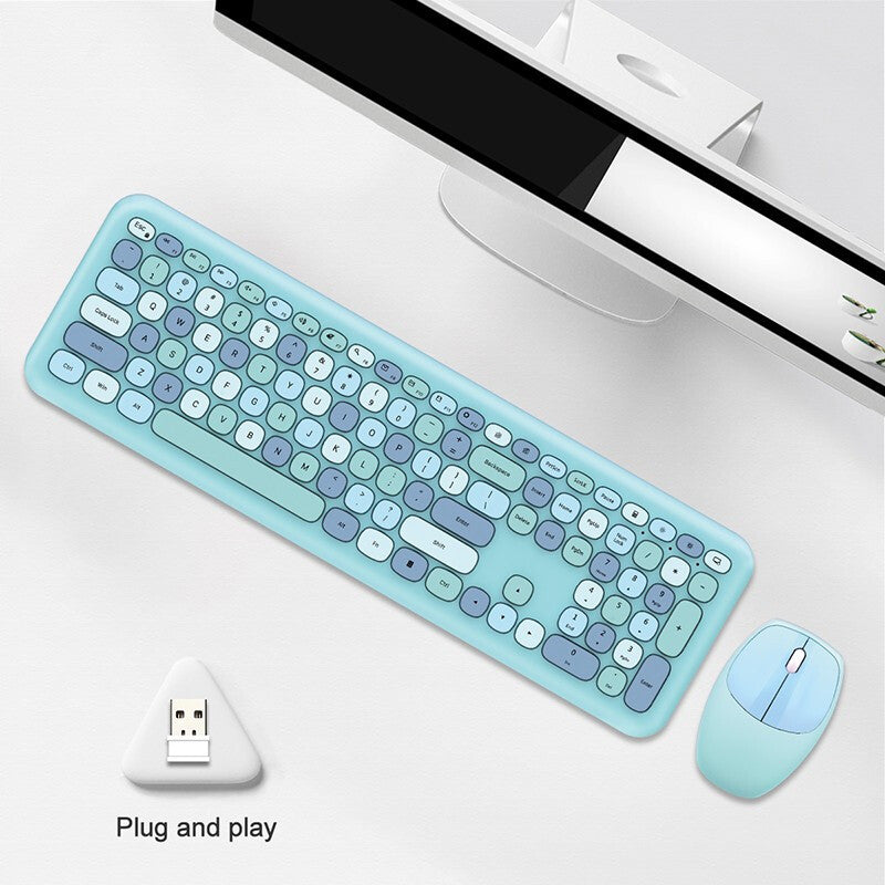 Juego de teclado y mouse inalámbricos, silenciosos e impermeables