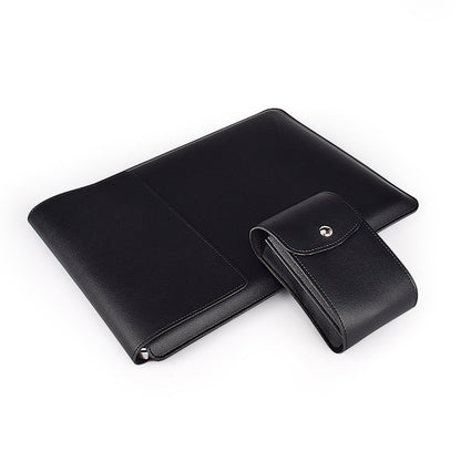 Housse et support de protection en cuir imperméable pour ordinateur portable 2 en 1 + tapis de souris