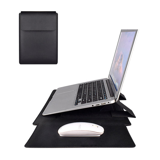 Funda y soporte para computadora portátil de cuero protector impermeable 2 en 1 + alfombrilla para mouse