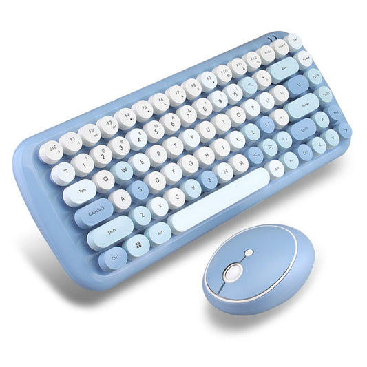Wireless Mechanical Keyboard & Mouse Set - Round Keys