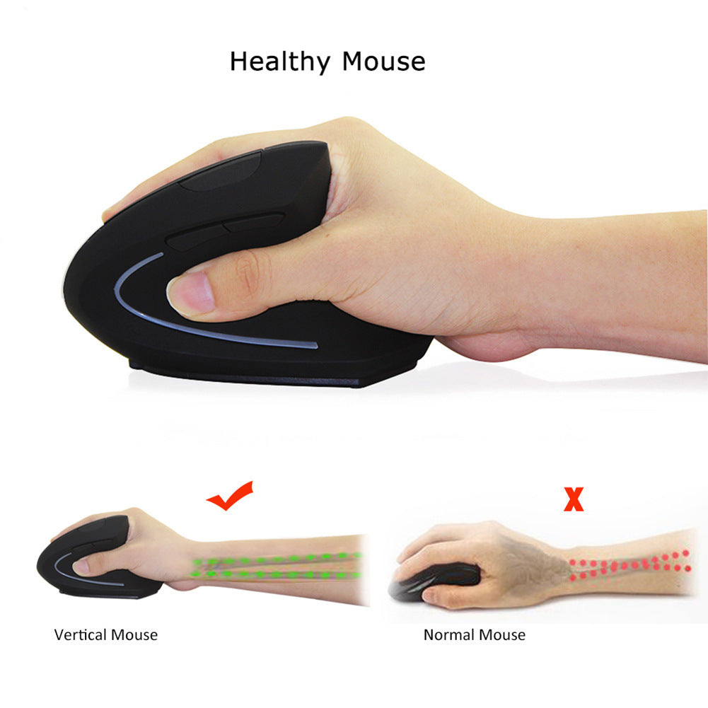Ratón vertical ergonómico con cable/inalámbrico: prevención de la artritis 