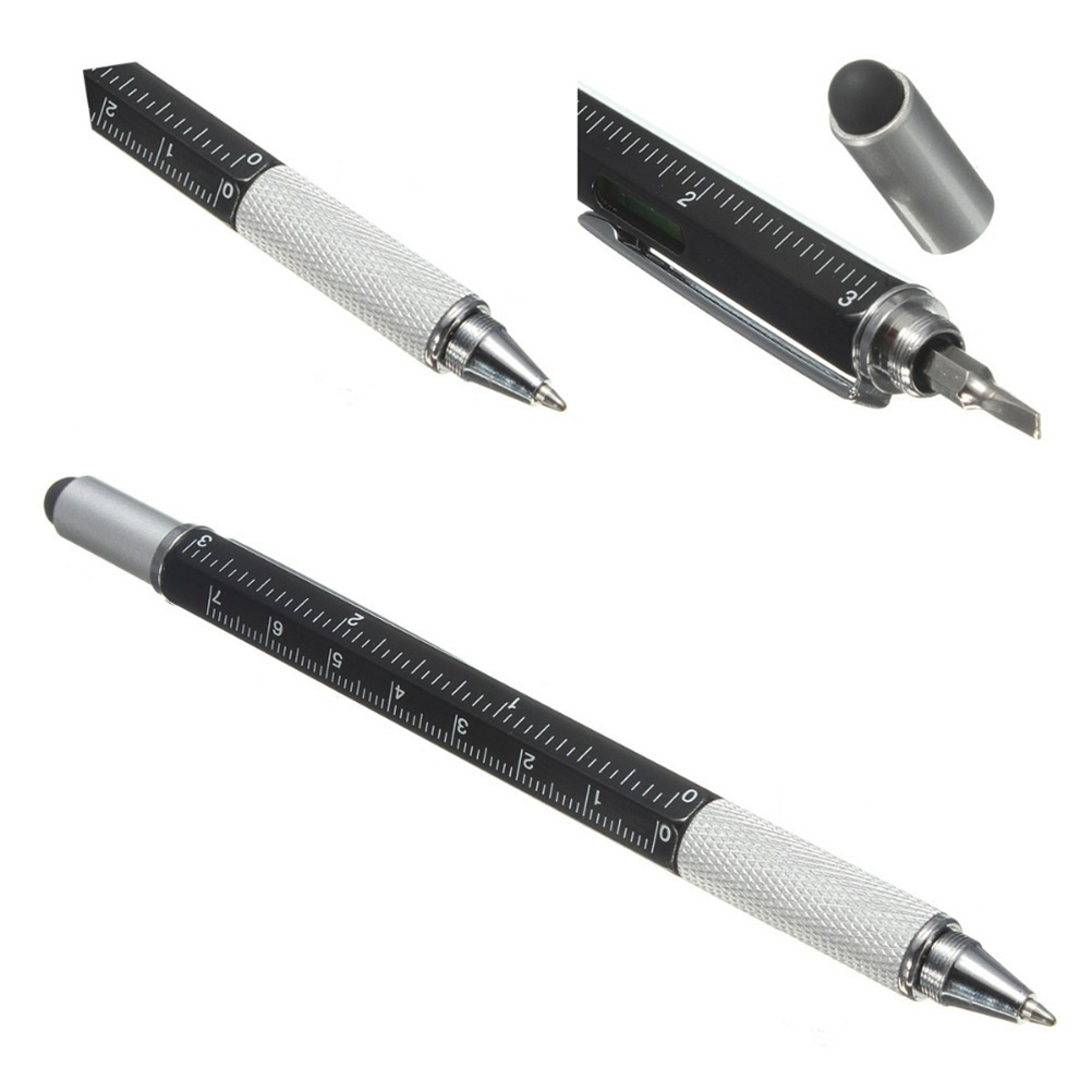 Bolígrafo con pantalla táctil y herramienta de metal 6 en 1