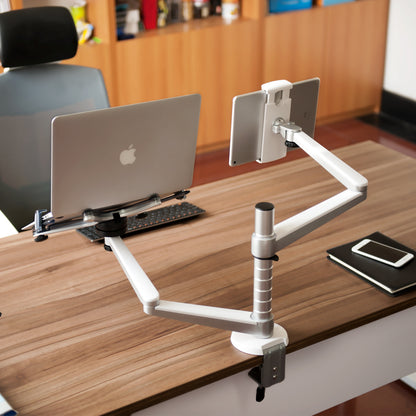 Aluminum Alloy Dual-Arm Laptop & Tablet / iPad Stand