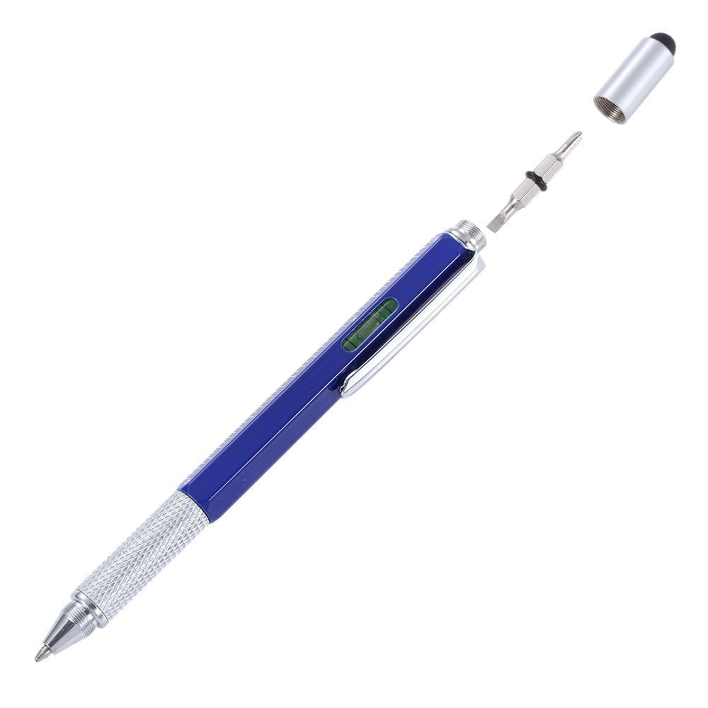 Bolígrafo con pantalla táctil y herramienta de metal 6 en 1