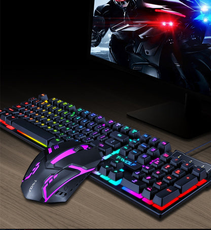 Juego de teclado y mouse para PC RGB para juegos: con cable / resistente al agua