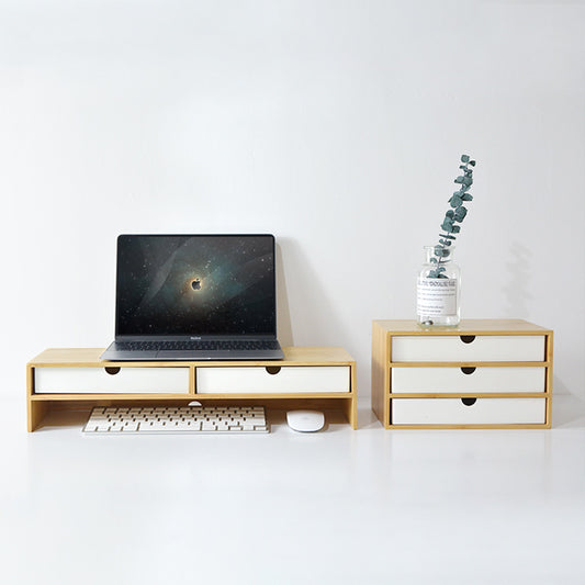 Base surélevée en bois pour ordinateur portable/écran d'ordinateur – avec tiroirs