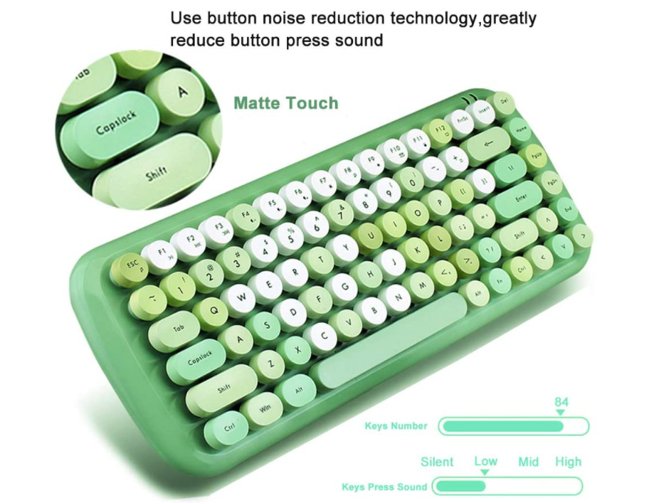 Wireless Mechanical Keyboard & Mouse Set - Round Keys