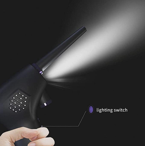 Portable Rechargeable Computer Dust Blower with Light Beam